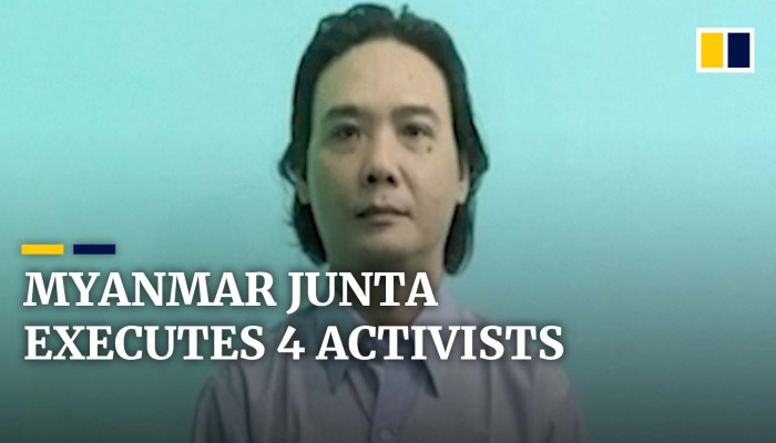 Four Democracy Activists In Myanmar Executed By Country S Ruling